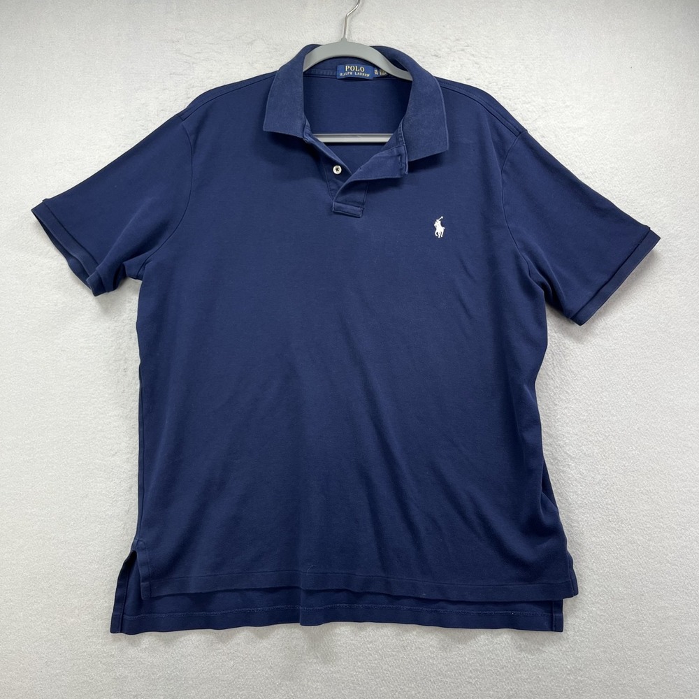 Polo Ralph Lauren Shirt Mens XL Navy Blue Short Sleeve Pony Polo Golf Preppy